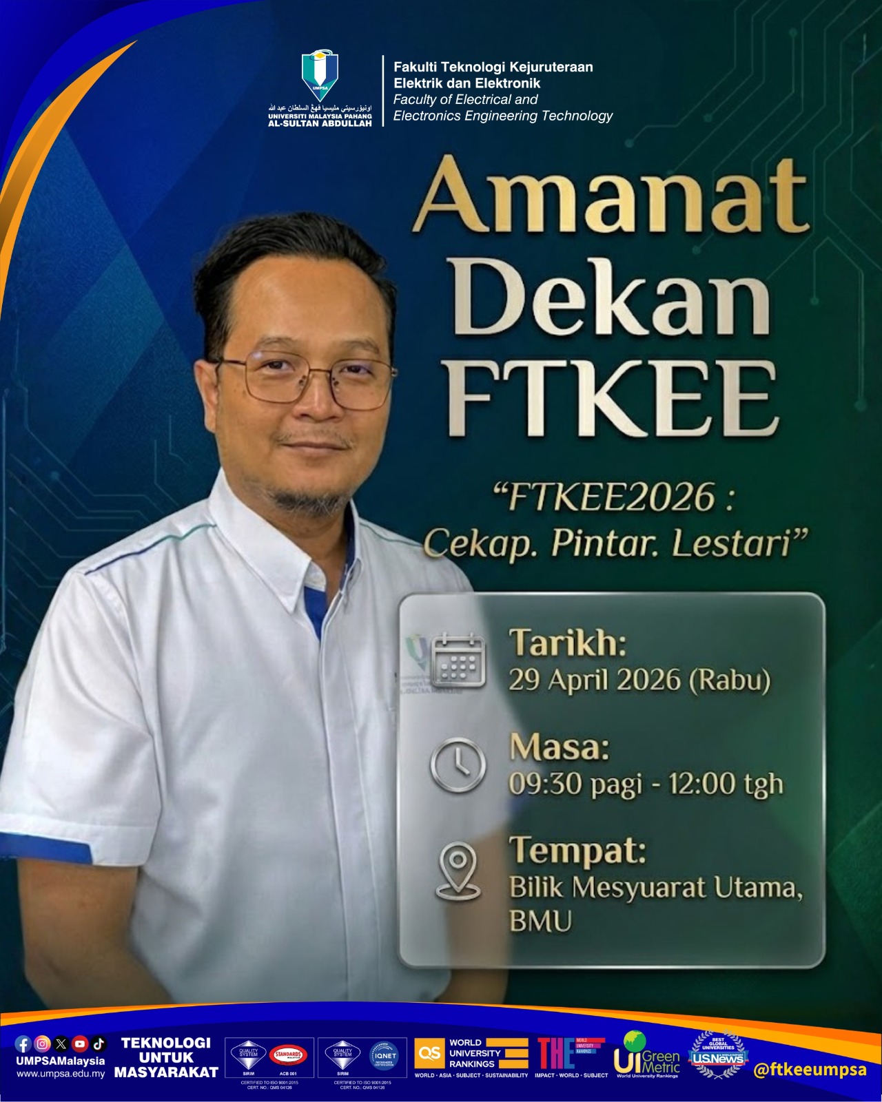 Jemputan Ke Sesi Amanat Dekan FTKEE
